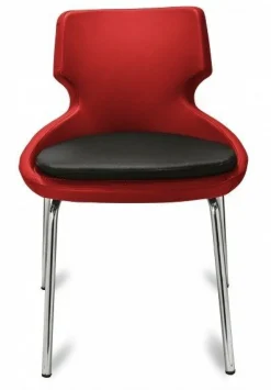 Polsterstuhl Donna rot/schwarz, Metallfüße
