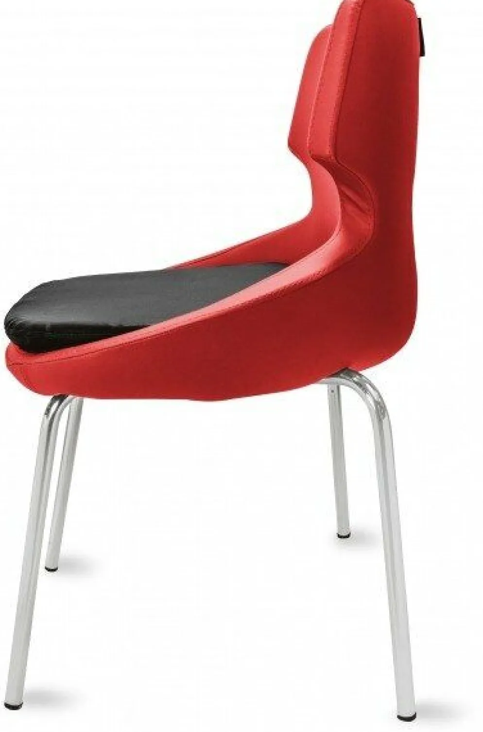 Polsterstuhl Donna rot/schwarz, Metallfüße