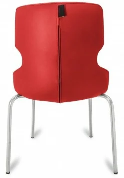 Polsterstuhl Donna rot/weiß, Metallfüße