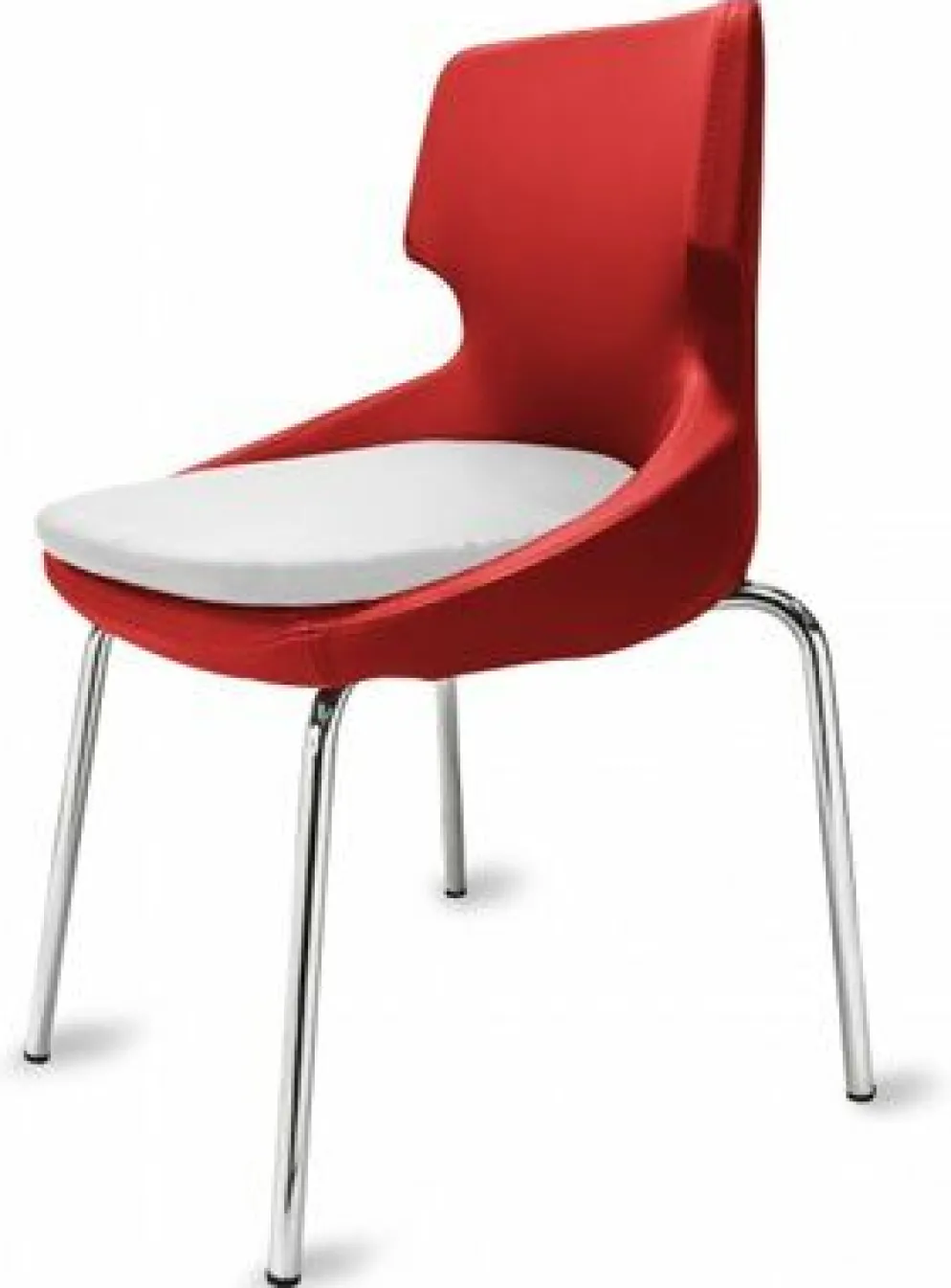 Polsterstuhl Donna rot/weiß, Metallfüße