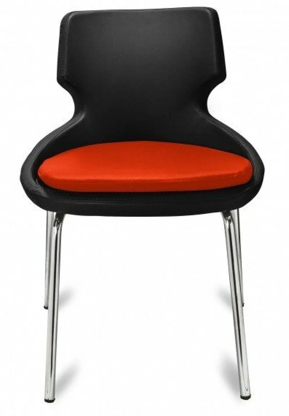 Polsterstuhl Donna schwarz/orange, Metallfüße