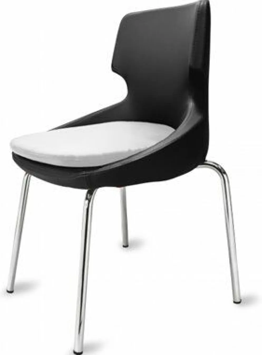 Polsterstuhl Donna schwarz/weiß, Metallfüße