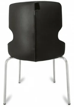 Polsterstuhl Donna schwarz/weiß, Metallfüße