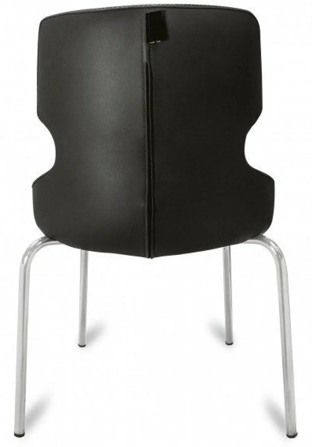 Polsterstuhl Donna schwarz/weiß, Metallfüße