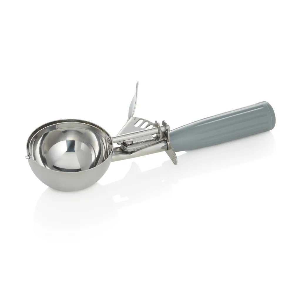 Portionierer, 23 cm, Ø 7 cm, grauer Griff, Chromnickelstahl 18/8, Polypropylen