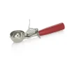 Portionierer, 20,5 cm, Ø 5 cm, roter Griff, Chromnickelstahl 18/8, Polypropylen