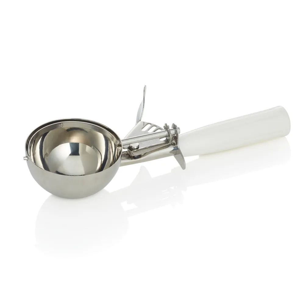 Portionierer, 23 cm, Ø 7,6 cm, weißer Griff, Chromnickelstahl 18/8, Polypropylen