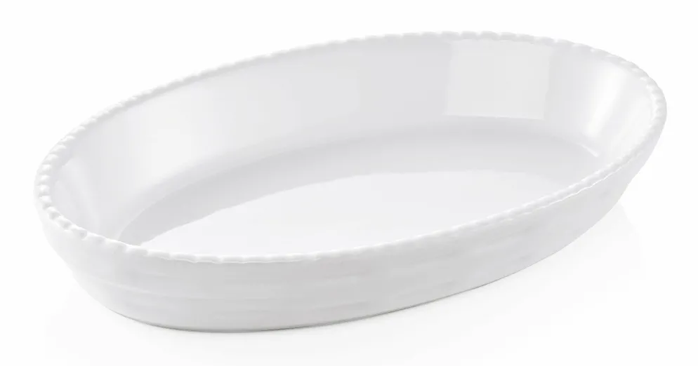 Porzellan Auflauf Backform, 22 x 13,5 x 4 cm, weiss