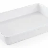 Porzellan Auflauf Backform, 40 x 25 x 5,5 cm, weiss