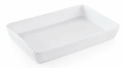 Porzellan Auflauf Backform, 40 x 25 x 5,5 cm, weiss