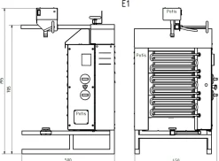 POTIS E1 Elektro Gyrosgrill Dönergrill Kebabgrill 15 kg, Höhe 795 mm