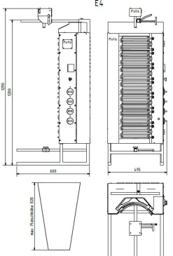 POTIS E4 Elektro Gyrosgrill Dönergrill Kebabgrill 80 kg