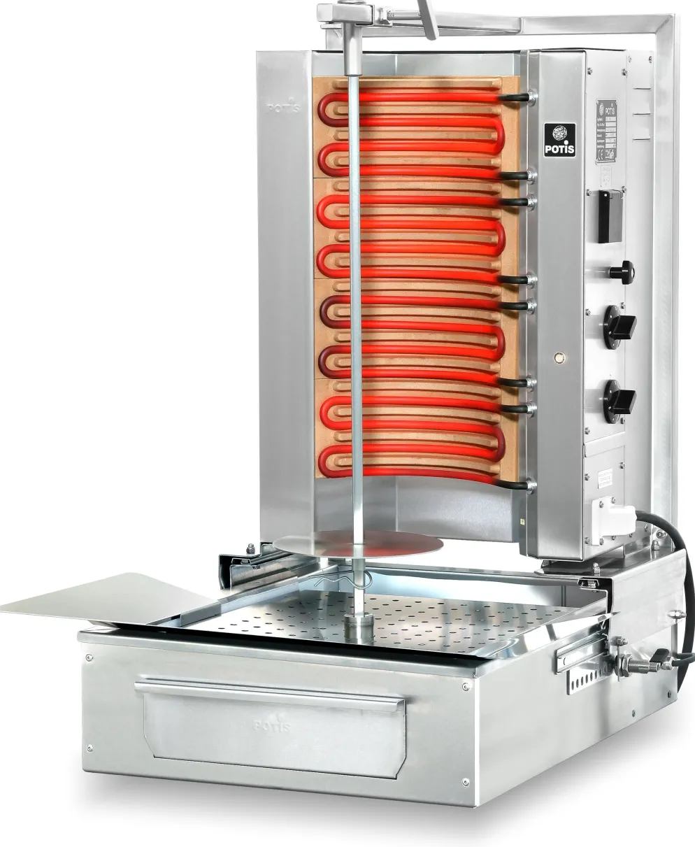 POTIS F E2 Elektro Gyrosgrill Dönergrill Kebabgrill 30 kg, Höhe 840 mm - Motor unten -