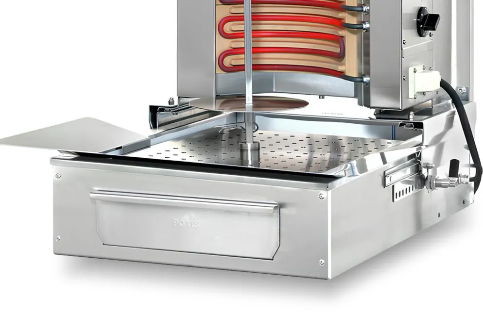 POTIS F E3 Elektro Gyrosgrill Dönergrill Kebabgrill 50 kg, Höhe 1040 mm - Motor unten