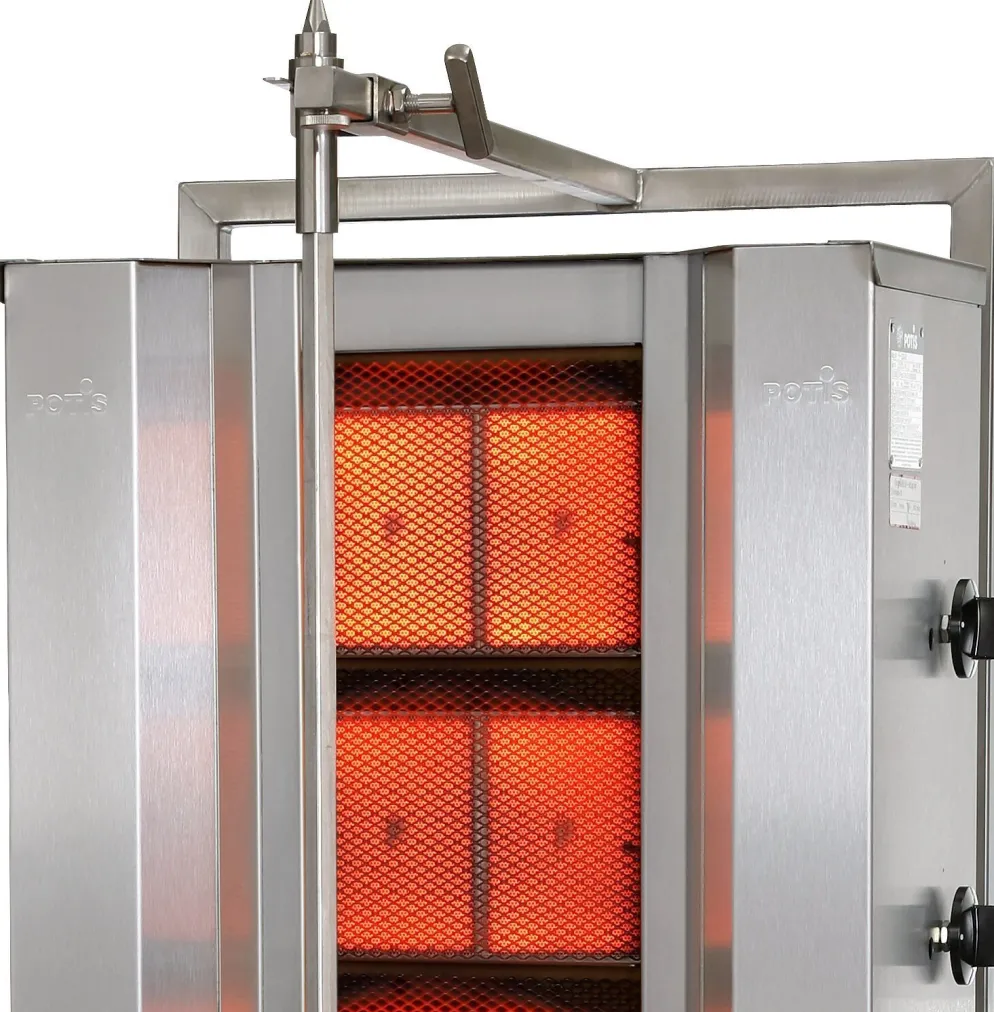 POTIS F GD4 Gyrosgrill Dönergrill Kebabgrill 70 kg, Motor unten, "PROPANGAS"