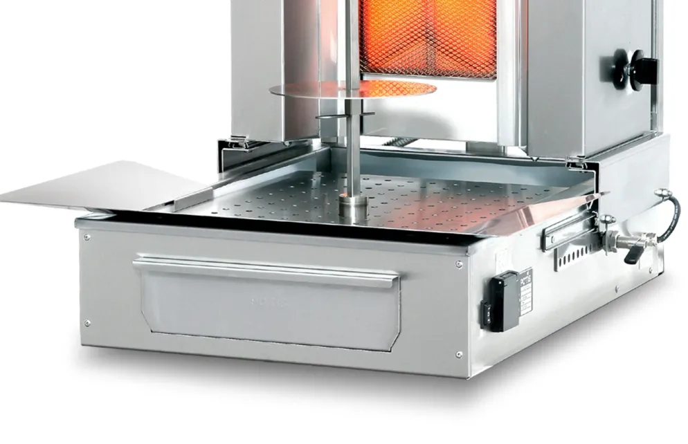 POTIS F GD3 Gyrosgrill Dönergrill Kebapgrill 40 kg, Motor unten, "ERDGAS"