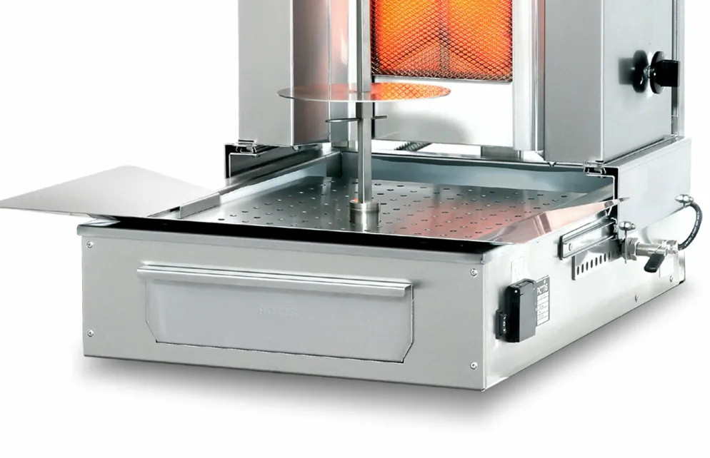POTIS F GD3 Gyrosgrill Dönergrill Kebabgrill 40 kg, Motor unten, "PROPANGAS"