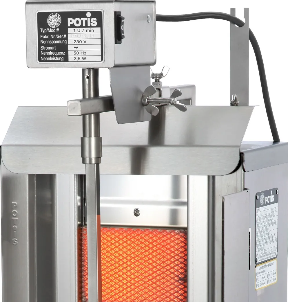 POTIS GD1 Gas Gyrosgrill Dönergrill Kebabgrill 7 kg, "PROPANGAS"