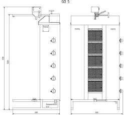 POTIS GD5 Gyrosgrill Dönergrill Kebabgrill 120 kg,