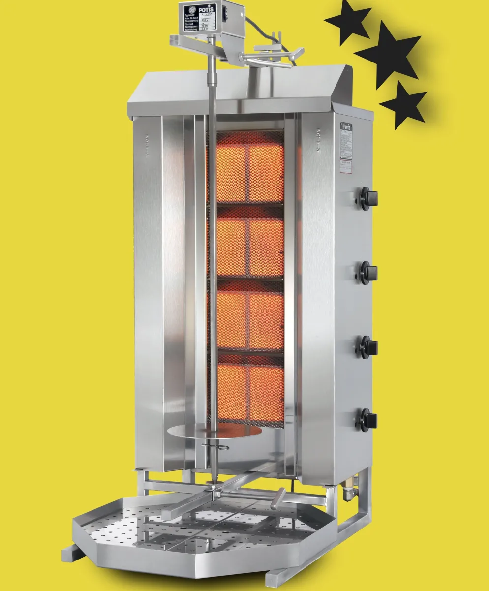 POTIS GD4 Gyrosgrill Dönergrill Kebabgrill 70 kg, "PROPANGAS"