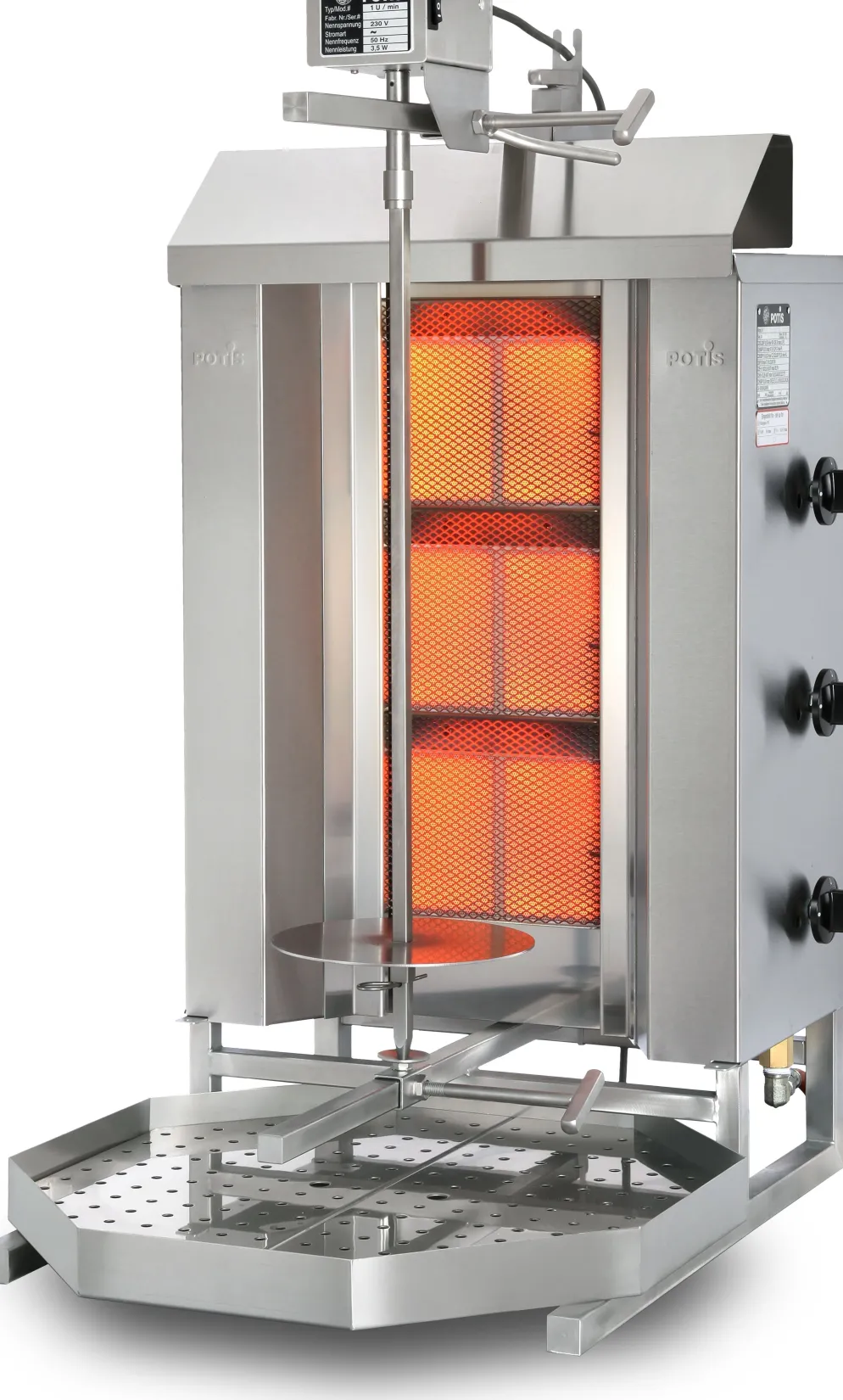 POTIS GD3 Gyrosgrill Dönergrill Kebabgrill 40 kg, "ERDGAS"