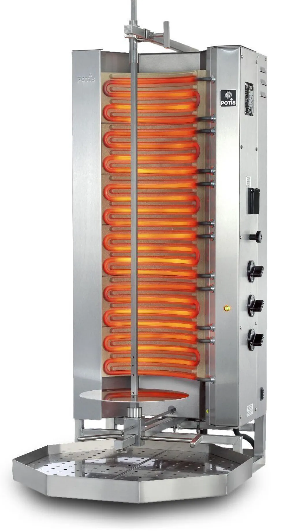 POTIS MU E3 Elektro Gyrosgrill Dönergrill Kebabgrill 50 kg, Motor hinten