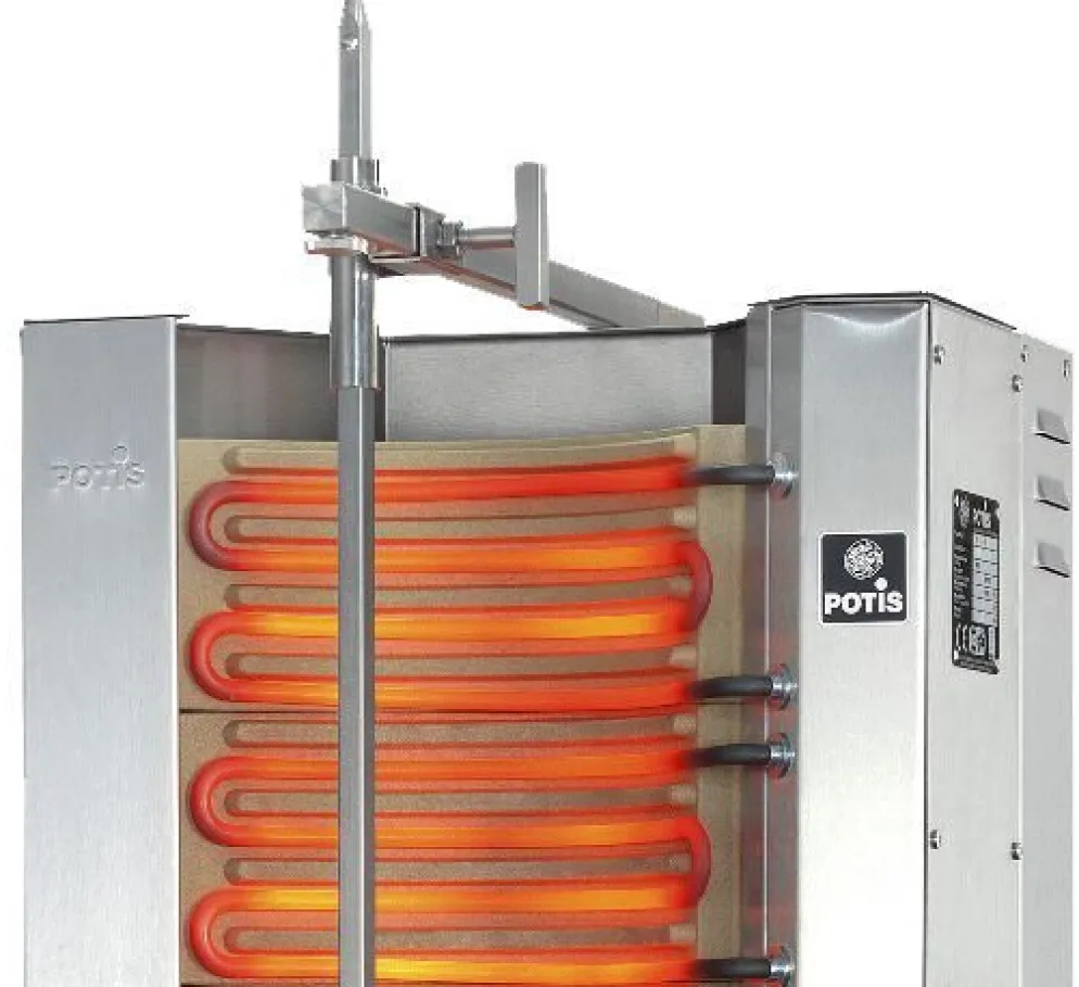 POTIS MU E3 Elektro Gyrosgrill Dönergrill Kebabgrill 50 kg, Motor hinten