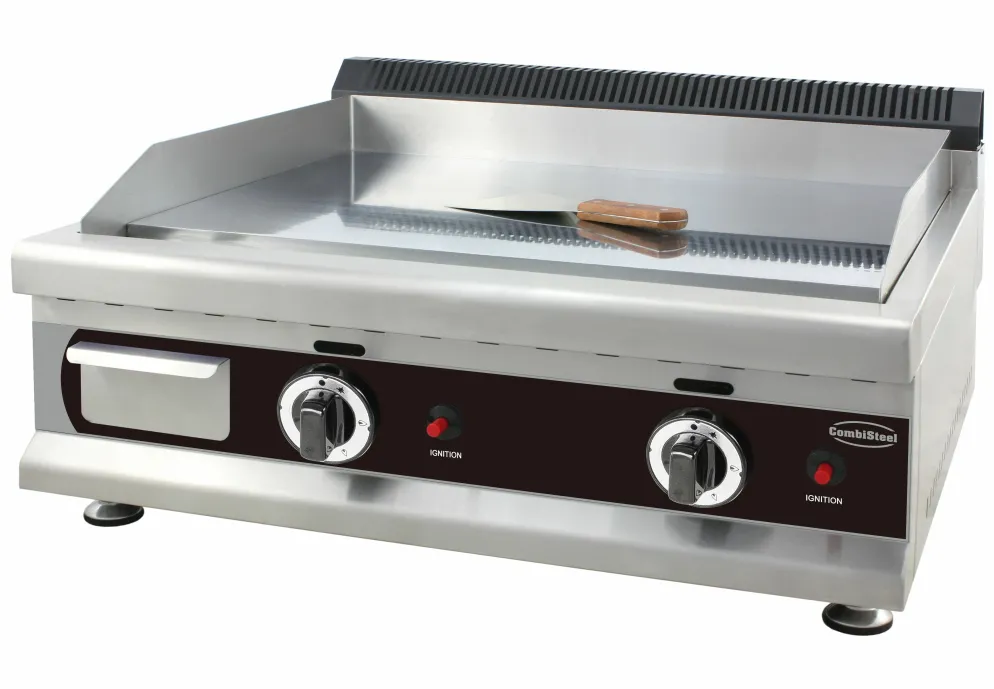 Profi Gas-Grillplatte Chrom 800 glatt - Erdgas 2x 3kW