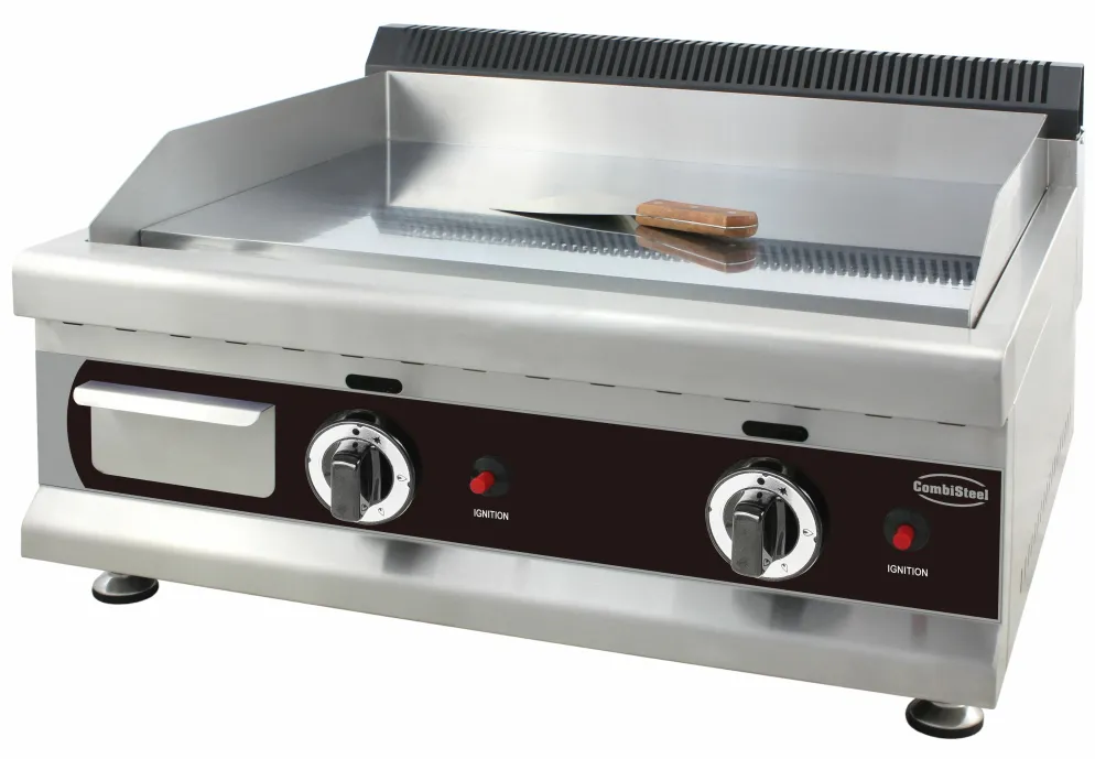 Profi Gas-Grillplatte Chrom 650 glatt - Erdgas 2x 3kW