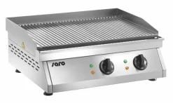 Profi-Grillplatte gerillt | Edelstahl | 2 Zonen | SARO FRY TOP GH610R