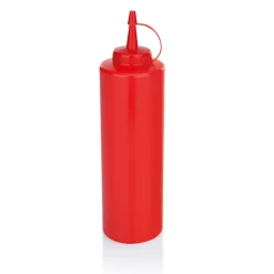 Quetschflasche Set, Ø 7 cm, 0,7 Liter, rot, Set á 6 Stück, Polyethylen
