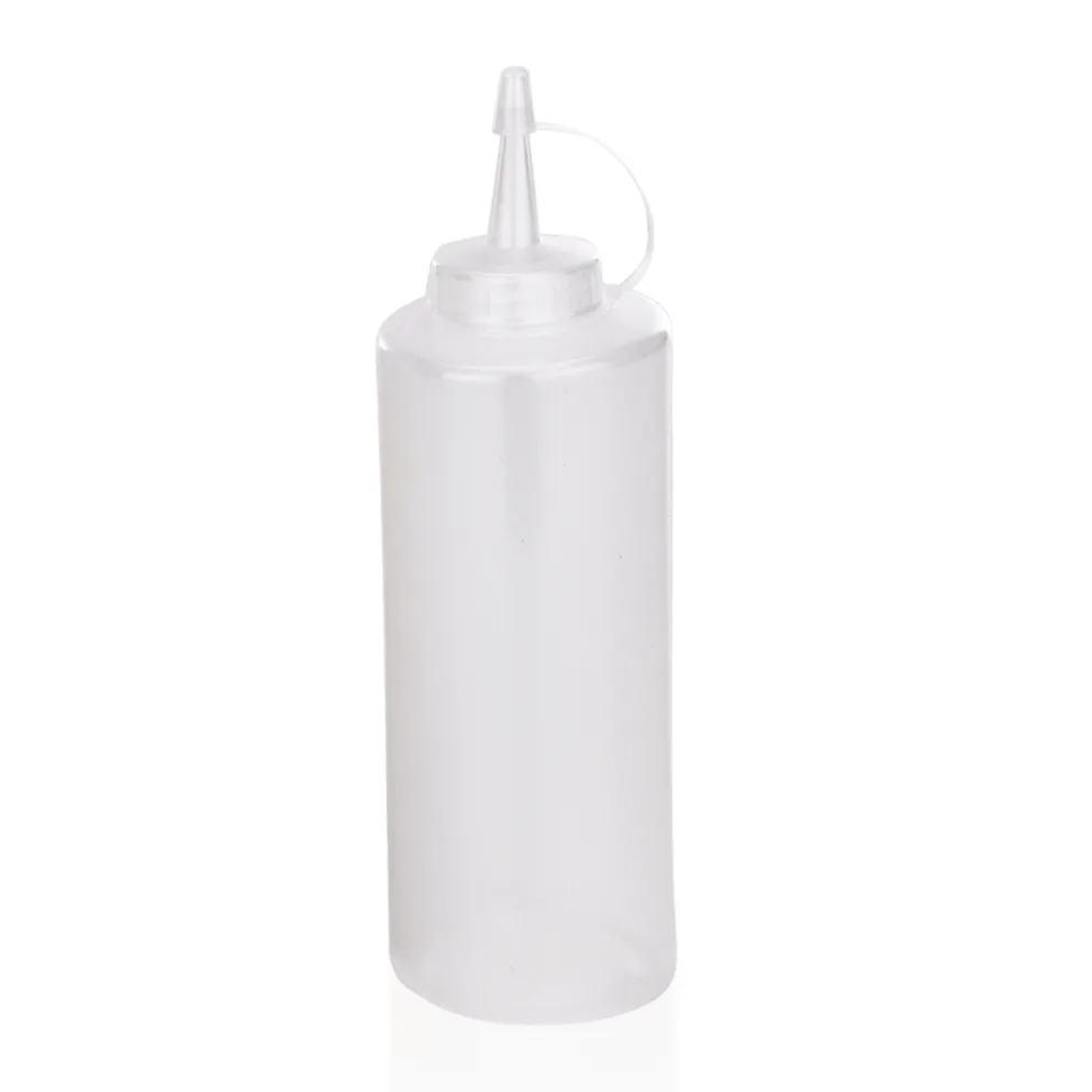 Quetschflasche Set, Ø 7 cm, 0,45 Liter, transparent, Set á 6 Stück, Polyethylen