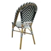 Rattan Terrassenstuhl Pariser Stil Schwarz/Weiss (2 Stück)