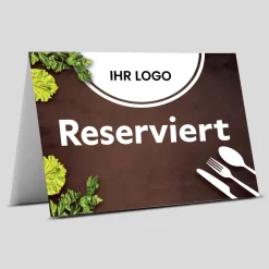 Reserviert-Tischschild Brown mit Logo (250 Stk.)