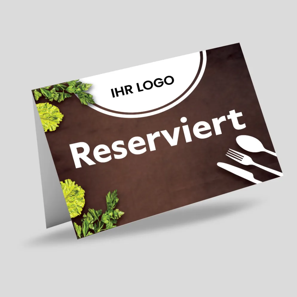Reserviert-Tischschild Brown mit Logo (250 Stk.)