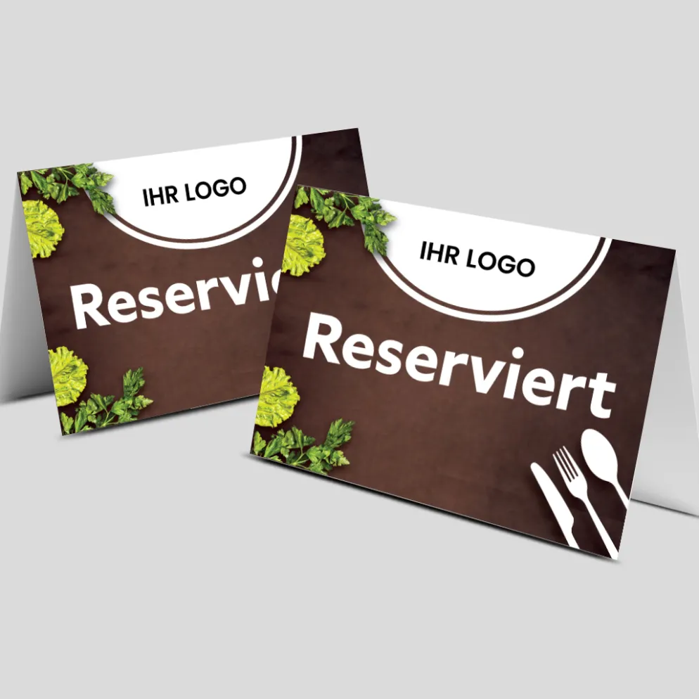 Reserviert-Tischschild Brown mit Logo (250 Stk.)