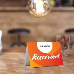 Reserviert-Tischschild Citrus mit Logo (250 Stk.)