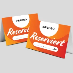 Reserviert-Tischschild Citrus mit Uhrzeit-Feld & Logo (250 Stk.)