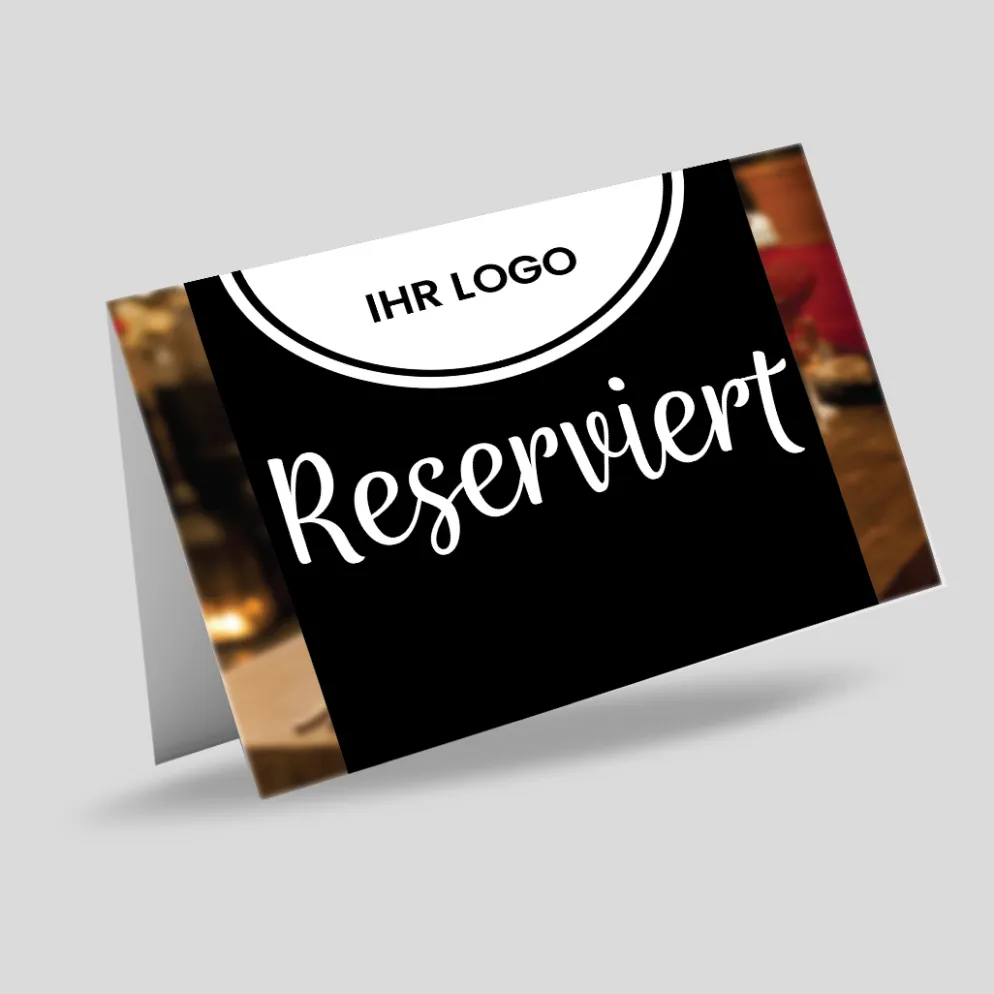 Reserviert-Tischschild Dark mit Logo (250 Stk.)