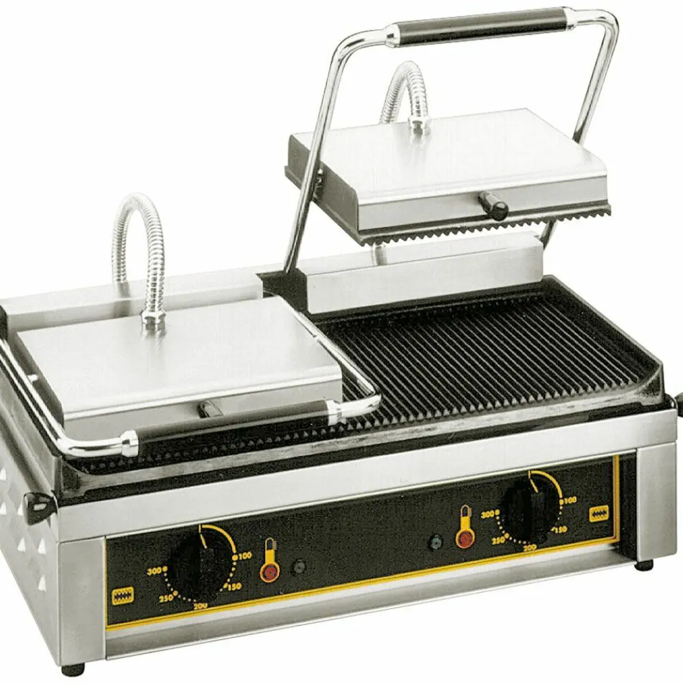 ROLLER GRILL Doppel-Kontaktgrill gerillt, 600x385x220mm