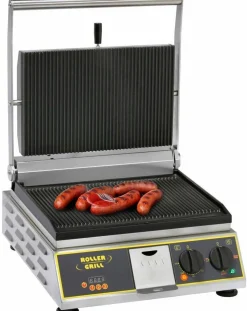 ROLLER GRILL Kontaktgrill mit Timer, gerillt, 400x475x310mm