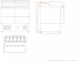 Saladette Belegstation 260, 900x700x1006 mm - GN 1/1
