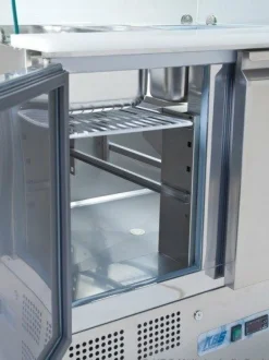 Saladette KBS 908, 2 Türen mit Glasaufbau, 900x700x1345mm