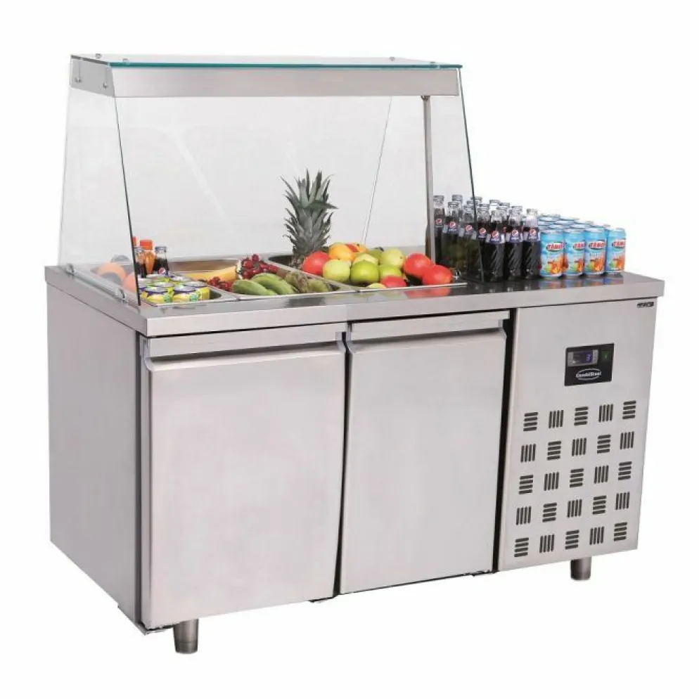 Saladette Kühltisch, 2 Türen, 1400x700x850mm für 3x 1/1 GN