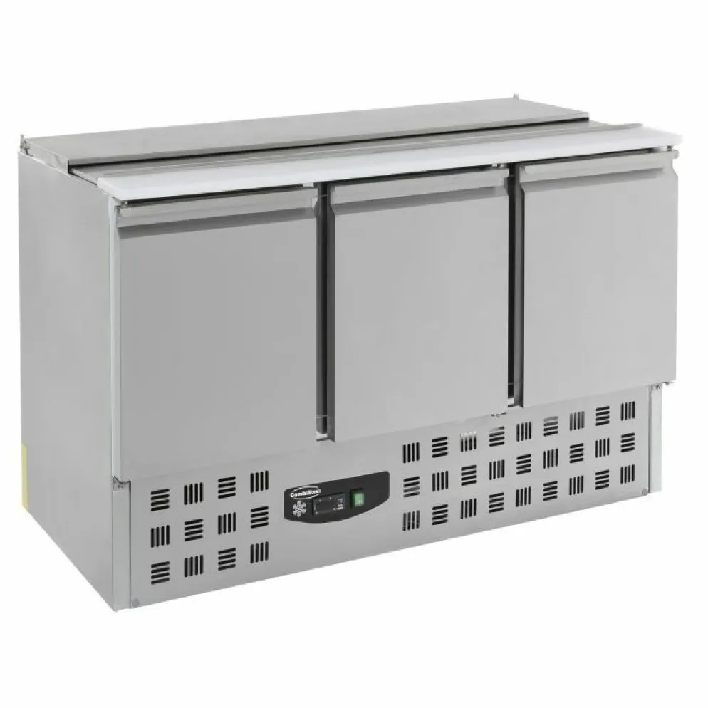 Saladette mit Deckel, 3 Türen, 4x 1/1GN, Breite 1370mm