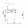 Saladette mit Glasaufsatz, 3 Türen 3x 1/1GN, Breite 1795mm