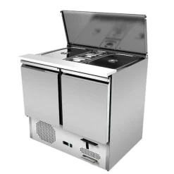 Saladette 2 Türen, Breite 900x700 mm, mit Schiebedeckel