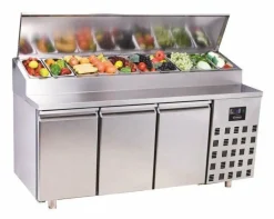 Saladette 3 Türen, 10x 1/3GN, 1865x700x1090mm