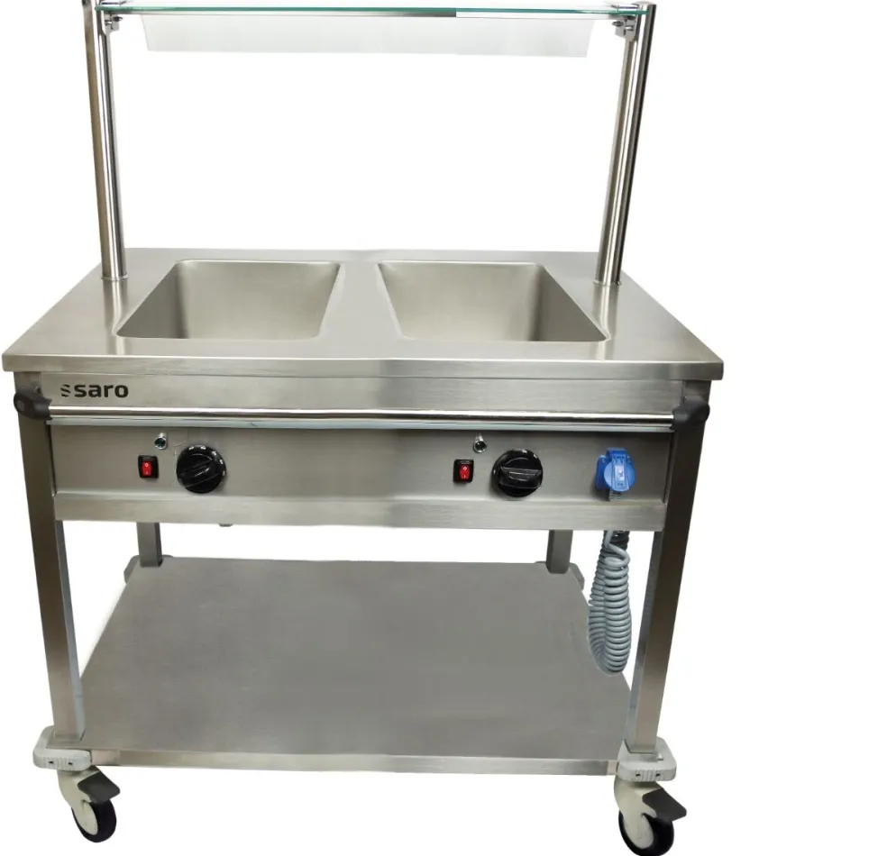 SARO Bain Marie Trolley 2x 1/1 GN, Bedienung lange Seite