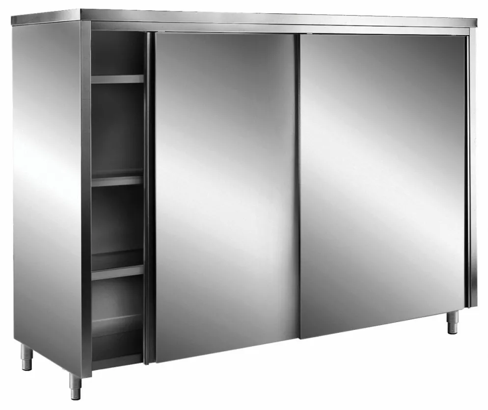 SARO Edelstahl-Lagerschrank mit Schiebetüren, 1200x700 mm